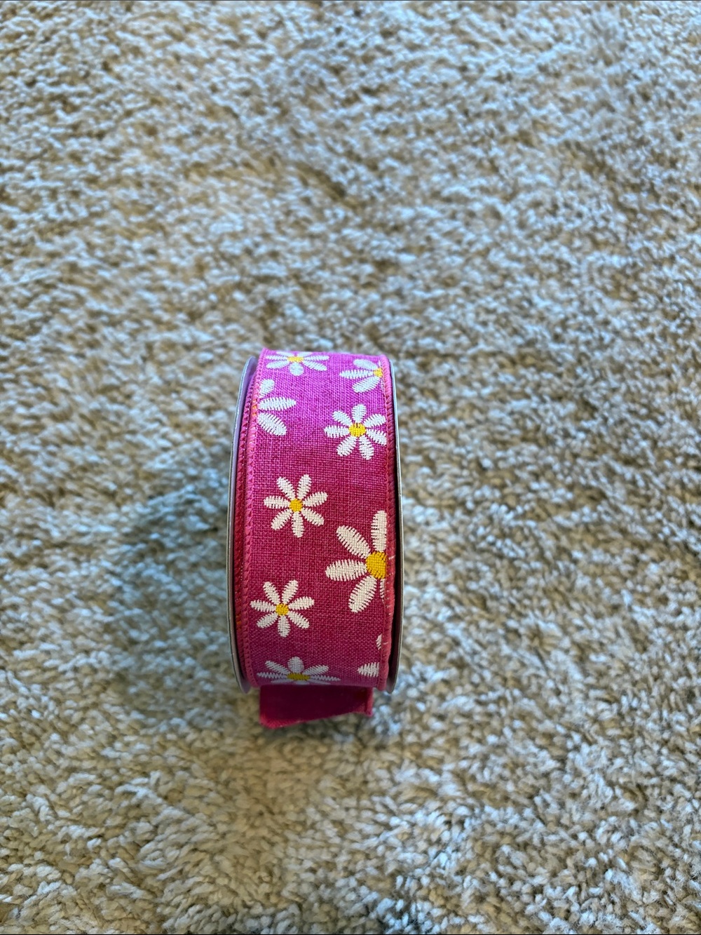 Pink Daisy Wired Ribbon